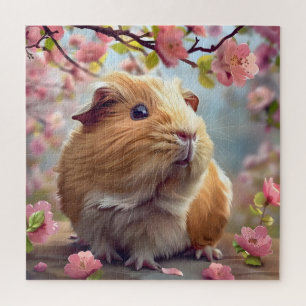 Guinea Pig Amidst Spring Blossoms Jigsaw Puzzle