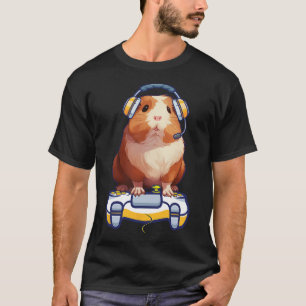 Guinea Pig And Video Gamer Lover Fluffy Cavy Gamer T-Shirt
