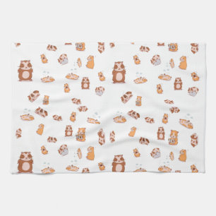 guinea pig army cute pattern tea towel