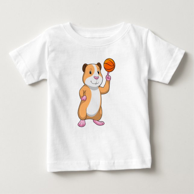 Guinea pig as Basketball player with Basketball.pn Baby T-Shirt (Front)