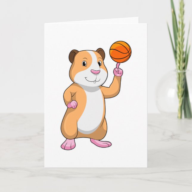 Guinea pig as Basketball player with Basketball.pn Card (Front)