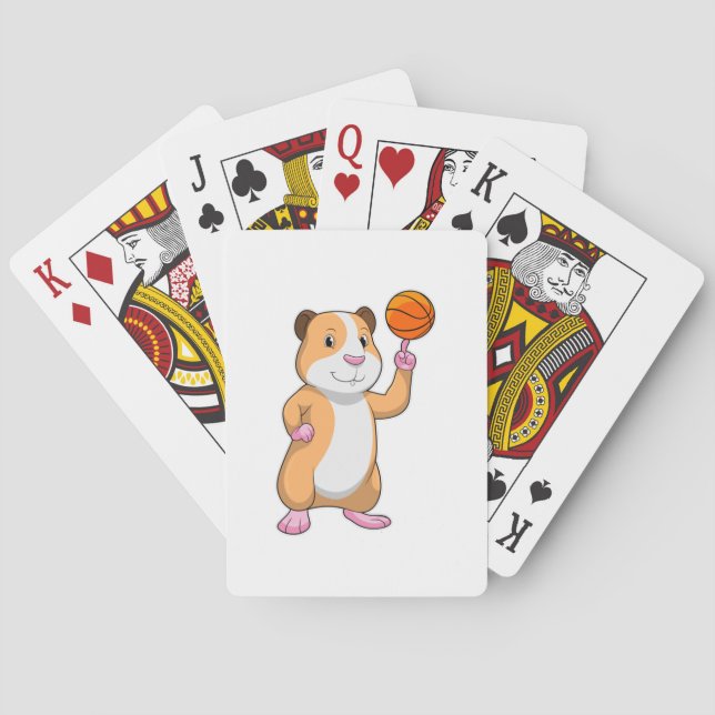 Guinea pig as Basketball player with Basketball.pn Playing Cards (Back)