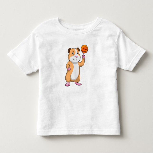 Guinea pig as Basketball player with Basketball.pn Toddler T-Shirt (Front)