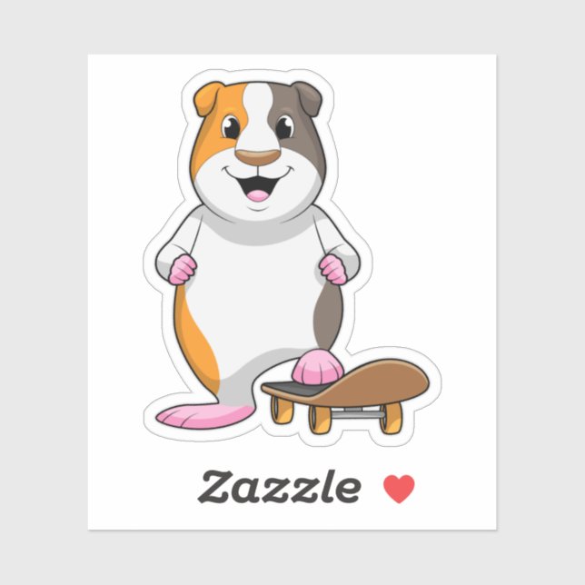Guinea pig as Skater with Skateboard (Sheet)