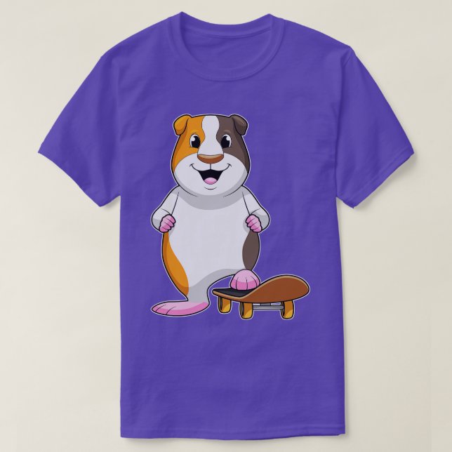 Guinea pig as Skater with Skateboard T-Shirt (Design Front)