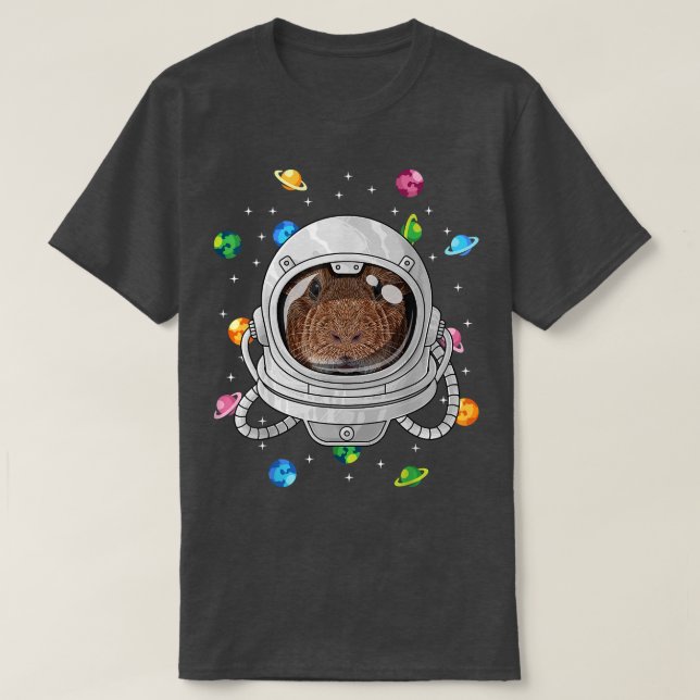 Guinea Pig Astronaut Animal Deep In Space Cosmic U T-Shirt (Design Front)