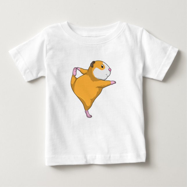 Guinea pig at Yoga Stretching exercise Baby T-Shirt (Front)