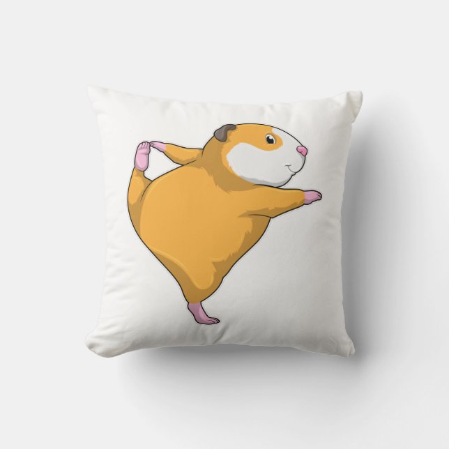 Guinea pig at Yoga Stretching exercise Cushion (Front)