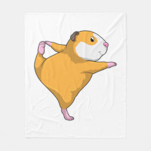 Guinea pig at Yoga Stretching exercise Fleece Blanket