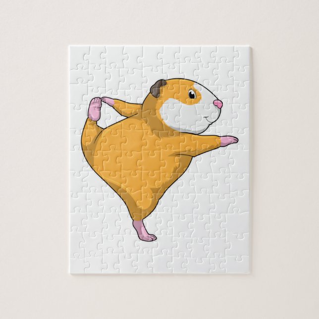 Guinea pig at Yoga Stretching exercise Jigsaw Puzzle (Vertical)