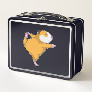 Guinea pig at Yoga Stretching exercise Metal Lunch Box