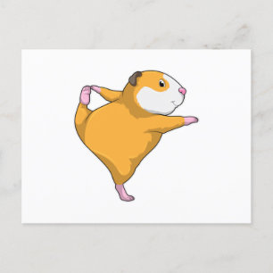 Guinea pig at Yoga Stretching exercise Postcard