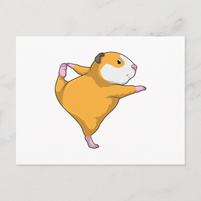 Guinea pig at Yoga Stretching exercise Postcard (Front)