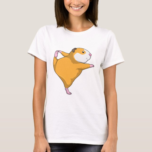 Guinea pig at Yoga Stretching exercise T-Shirt (Front)