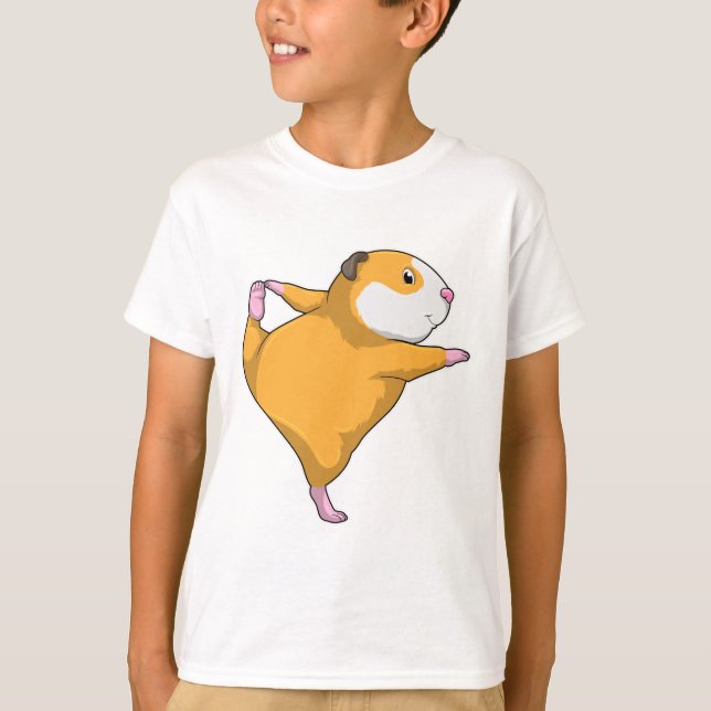 Guinea pig at Yoga Stretching exercise T-Shirt (Front)
