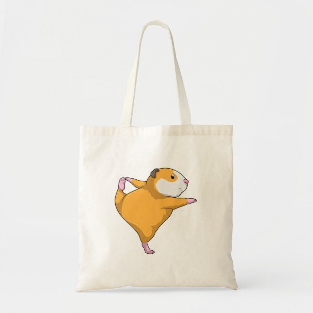 Guinea pig at Yoga Stretching exercise Tote Bag (Front)