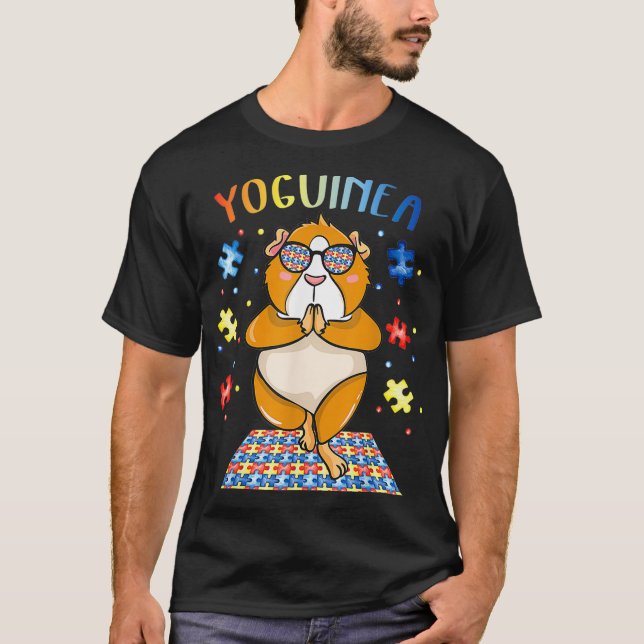 Guinea Pig Autism Yoga  T-Shirt (Front)