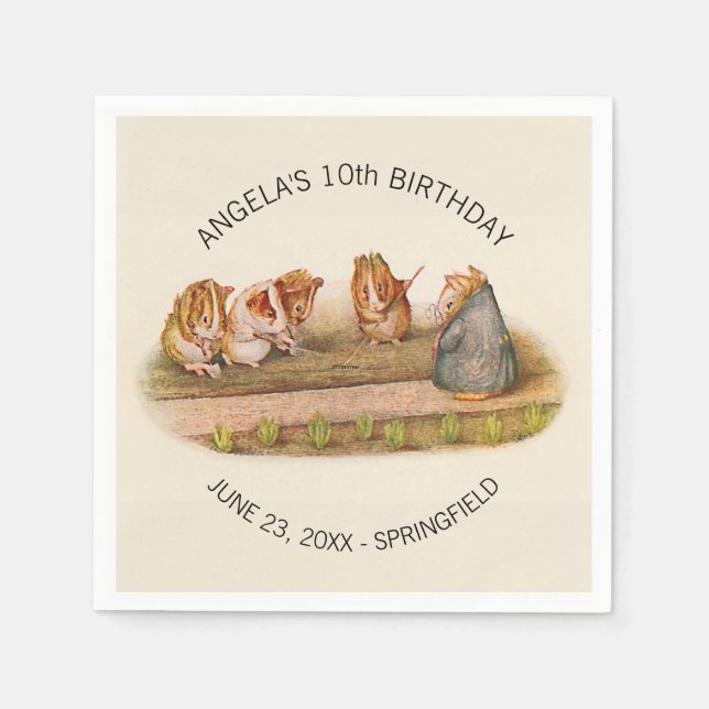 Guinea Pig Birthday Napkin (Front)