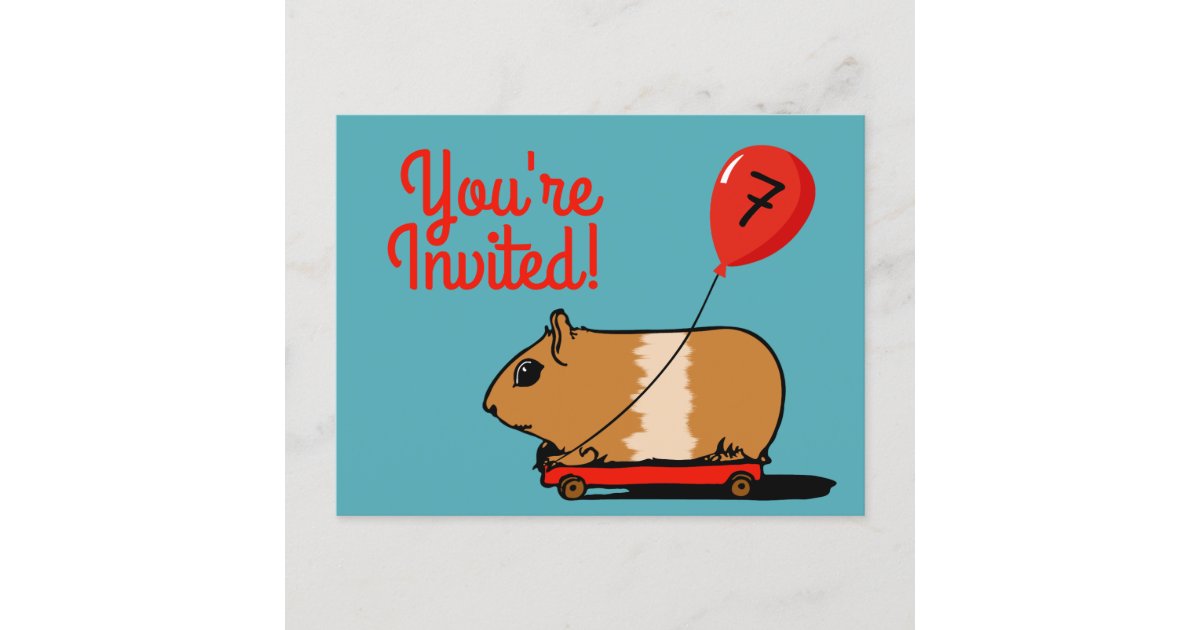 Guinea Pig Birthday Party Invitation Postcard | Zazzle