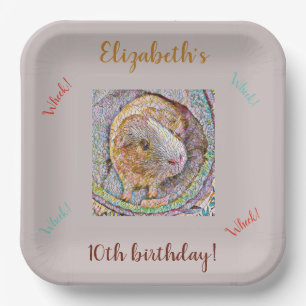 Guinea Pig Birthday Party Plates (Customizable)