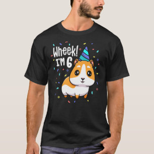 Guinea Pig Birthday Party Wheek Kids 6 Year Old 6t T-Shirt