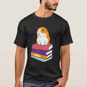 Guinea Pig Book  Furry Pet Reading Hobby T-Shirt
