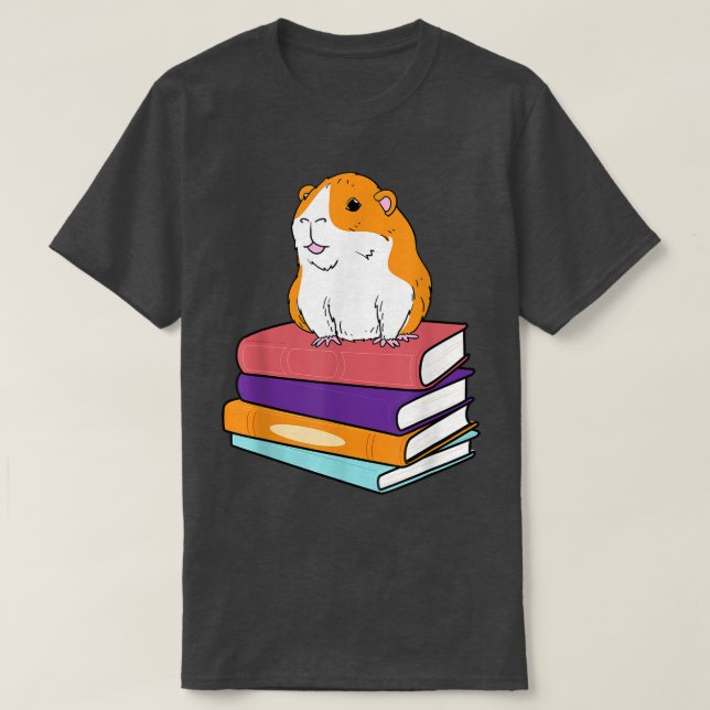 Guinea Pig Book Lover Furry Pet Reading Hobby T-Sh T-Shirt (Design Front)