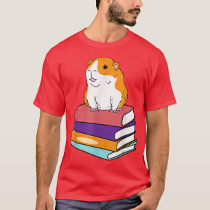 Guinea Pig Book Lover Furry Pet Reading Hobby T-Shirt
