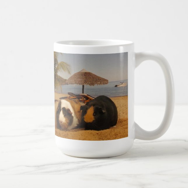 Guinea Pig Buddies on the Beach Coffee Mug (Right)