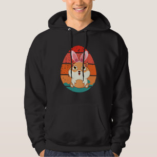 Guinea Pig Bunny Happy Easter Eggs Retro Men Women Hoodie
