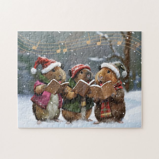 Guinea Pig Carol Singers Jigsaw Puzzle (Horizontal)