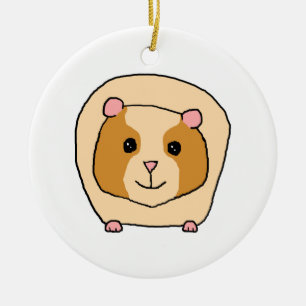 Guinea Pig Cartoon. Ceramic Tree Decoration