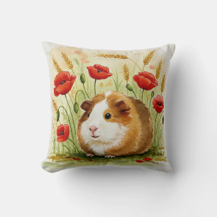Guinea Pig Cavia Cavy Flowers Pillow