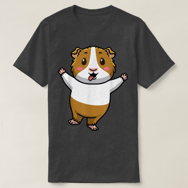 Guinea Pig Cavy Rodent Emoticon T-Shirt (Design Front)