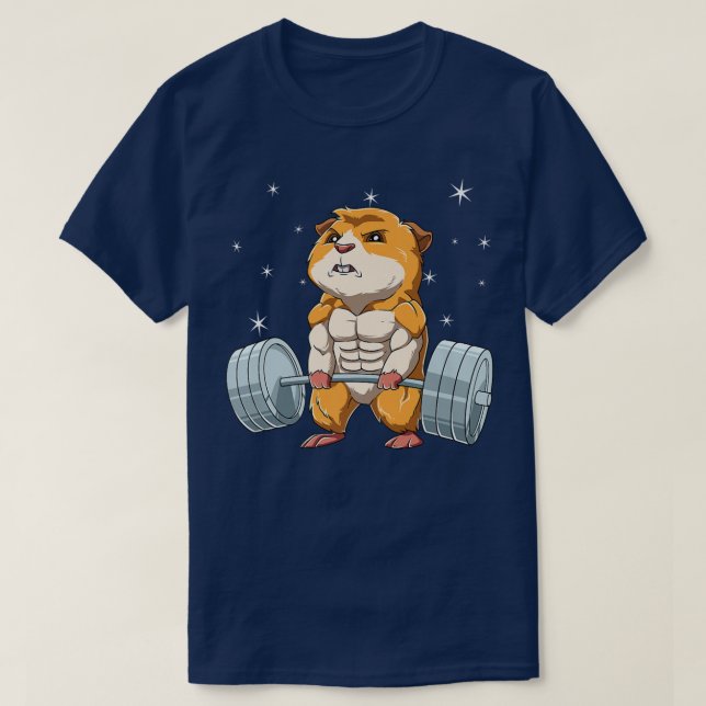 Guinea Pig Cavy Weightlifting Fitness Gym Premium  T-Shirt (Design Front)