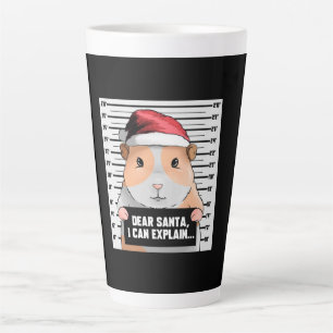 Guinea Pig Christmas Cavy Dear Santa I Can Explain Latte Mug