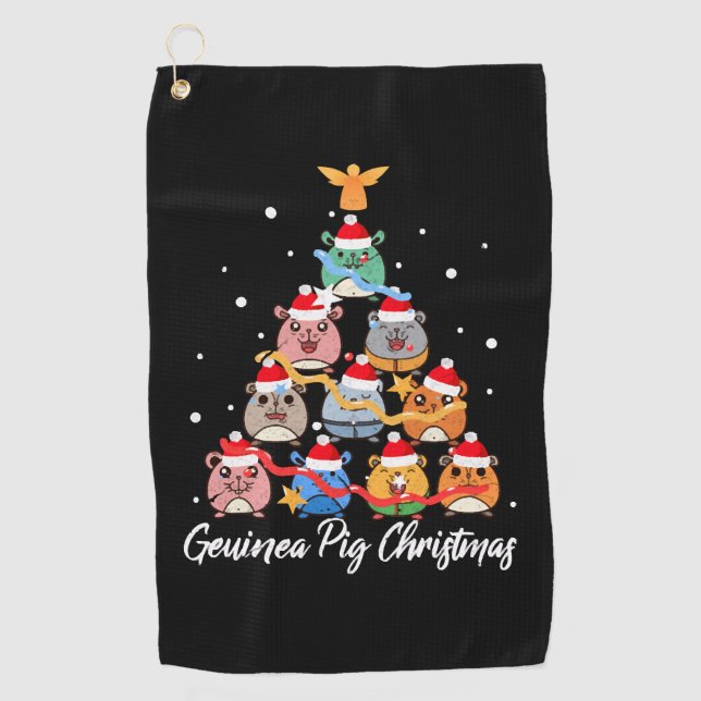 Guinea Pig Christmas Golf Towel (Front)