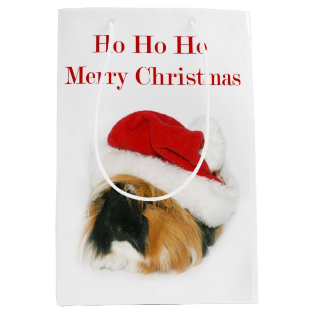 Guinea Pig Christmas Medium Gift Bag (Front)