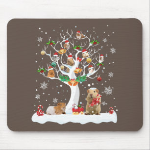 Guinea Pig Christmas On Winter Tree Goat Lover Paj Mouse Pad