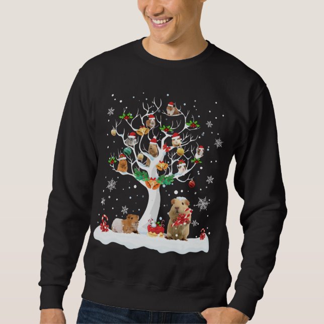 Guinea Pig Christmas On Winter Tree Goat Lover Paj Sweatshirt (Front)