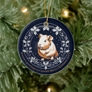 Guinea Pig Christmas Ornament Name Personalised 