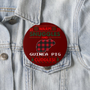 Guinea Pig Christmas Pajama Shirt Ugly Christmas 10 Cm Round Badge