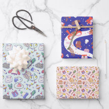 Guinea pig Christmas pattern set of 3