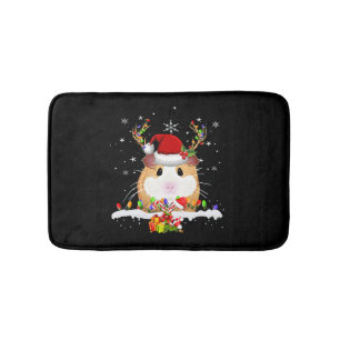 Guinea Pig Christmas Reindeer Christmas Lights Bath Mat