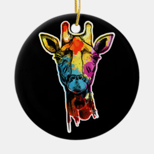 Guinea Pig Christmas Reindeer Christmas Lights Ceramic Ornament
