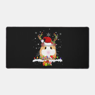 Guinea Pig Christmas Reindeer Christmas Lights Desk Mat
