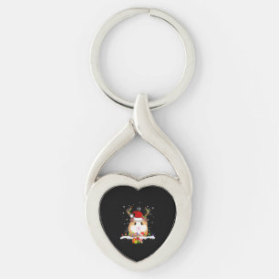 Guinea Pig Christmas Reindeer Christmas Lights Key Ring