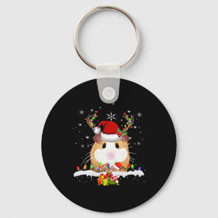 Guinea Pig Christmas Reindeer Christmas Lights Key Ring