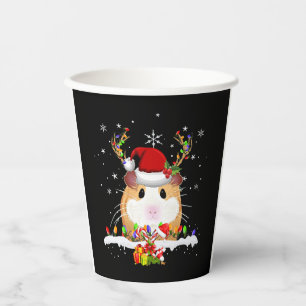 Guinea Pig Christmas Reindeer Christmas Lights Paper Cups