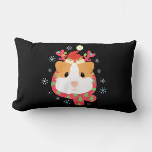 Guinea Pig Christmas Reindeer Lumbar Cushion